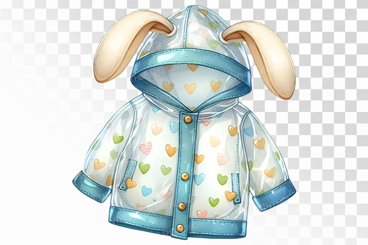 Transparent Raincoat with Bunny Ears Child Apparel PNG