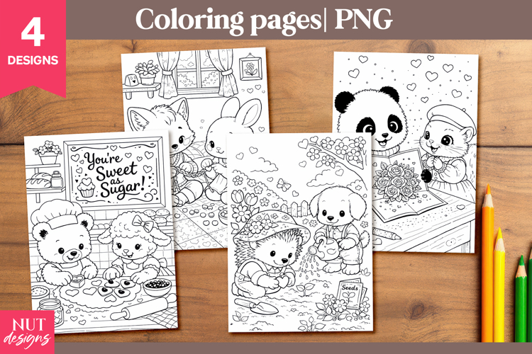Valentine Kids Coloring Pages Cute Animal Coloring Pages