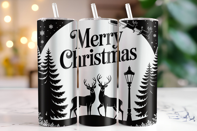 Merry Christmas Tumbler Wrap | Christmas | Sublimation