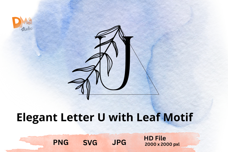 Monogram Elegant Letter with Leaf Motif - A to Z Nature-Insp