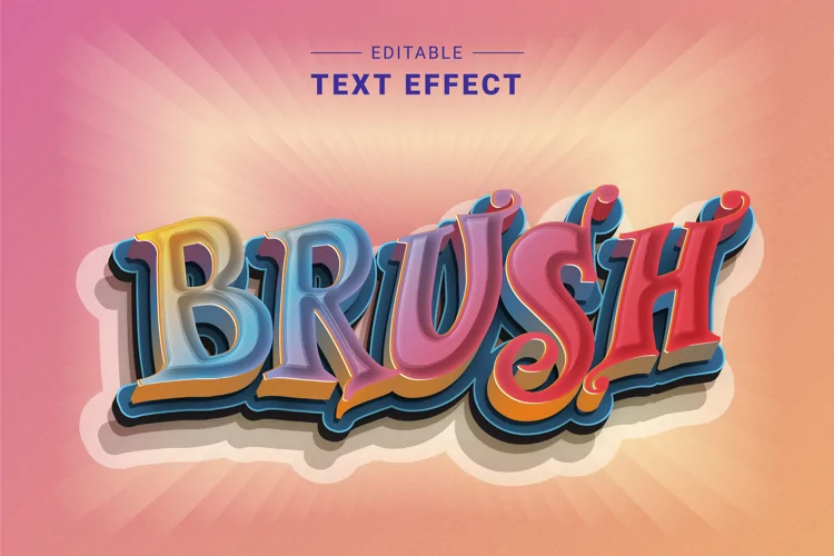 Editable Text Effect for Illustrator. Vector Graphic styles