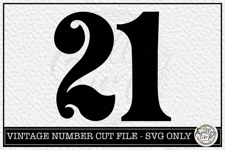 Vintage Number 21 SVG | Antique Postal Cancellation Number