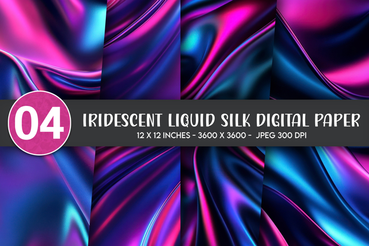 Iridescent Liquid Silk Digital Paper