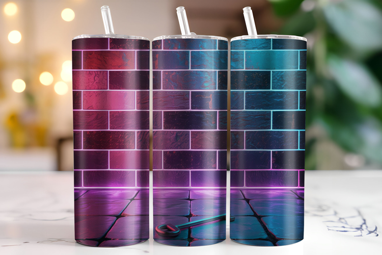 Neon Brick Tumbler Wrap | Sublimation | Tumblers