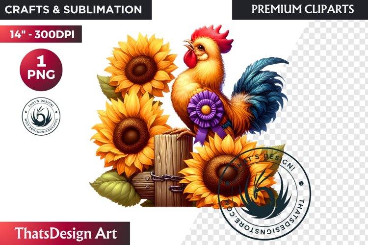 Cute Autumn Animals   Sunflowers - Thanksgiving Clipart