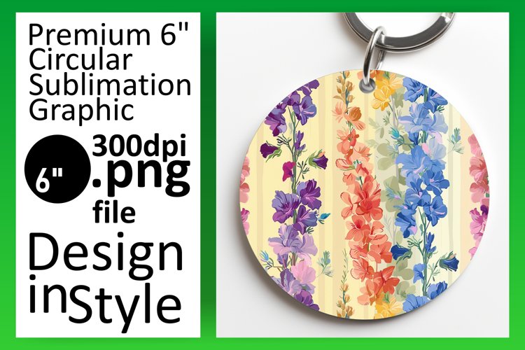 Blooming Circle   Keychain: Sublimation Design