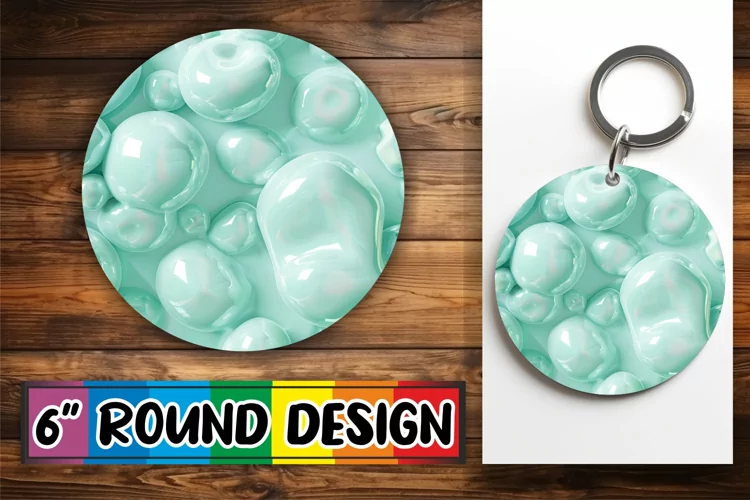 Colorful 3D Inflated Puff Sublimation Circle Designs