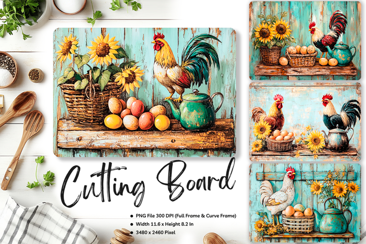 Farm Animal Cutting Board Farmhouse Chopping Board_21