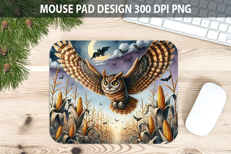 Watercolor Owl Mouse Pad Sublimation - Animal PNG