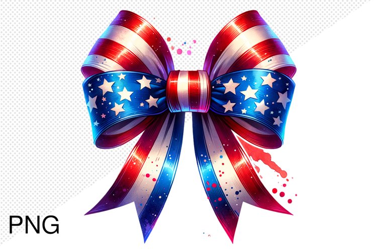 4th of July Big Bow Ribbon - Sublimation PNG