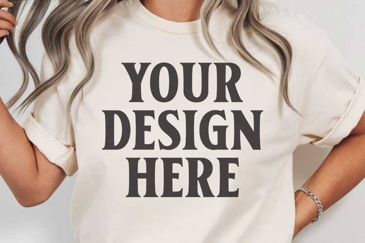 Comfort Colors 1717 Ivory T-Shirt mockup , CC 1717