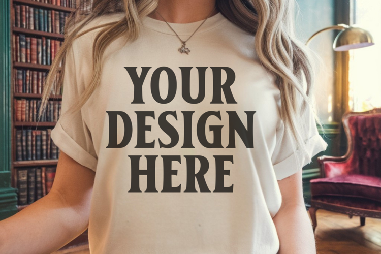 Comfort Colors 1717 Ivory T-Shirt Mockup