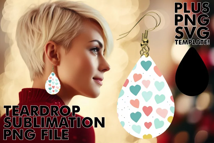 Watercolor Love: Teardrop Earring Sublimation