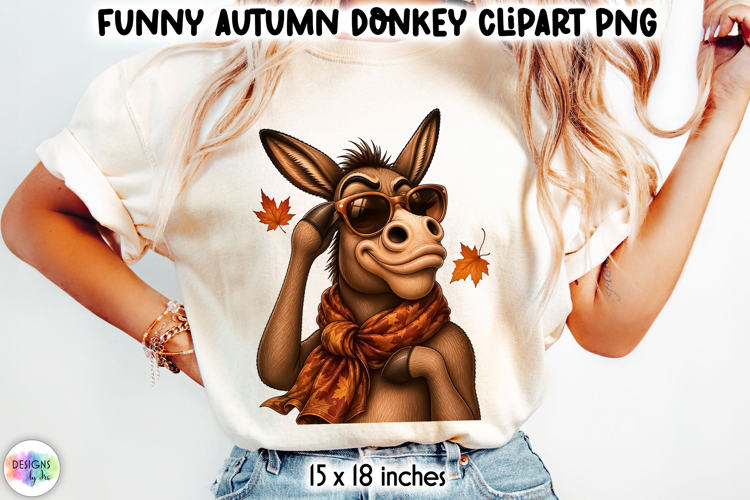 Sassy Donkey with Autumn Sunglasses Clipart PNG