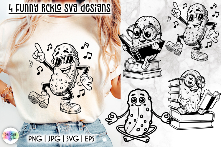 Funny Pickle SVG Designs, Cute & Grumpy Pickle Characters