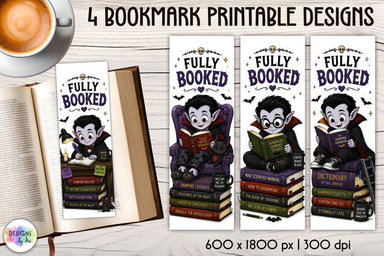 Fully Booked Cute Vampire Halloween Bookmarks
