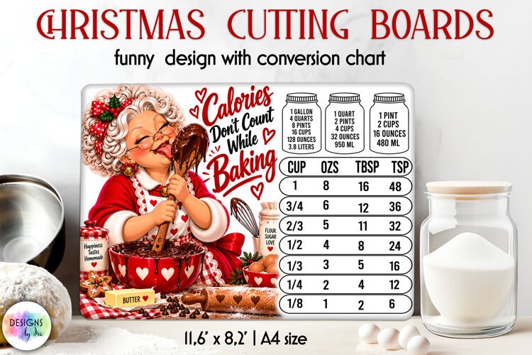 Calories Don't Count Christmas Cutting Board Sublimation example image 1