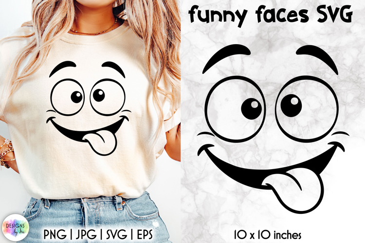 Funny Smiley Face SVG, Sarcastic Cartoon Face Expression PNG
