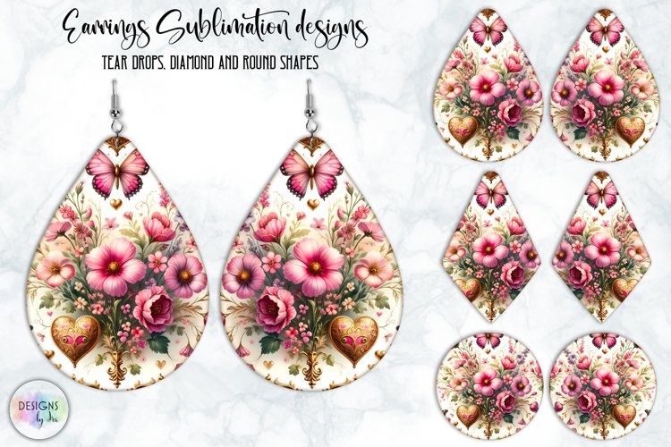 Vintage Flowers Earrings Design, Baroque Floral Earrings example image 1