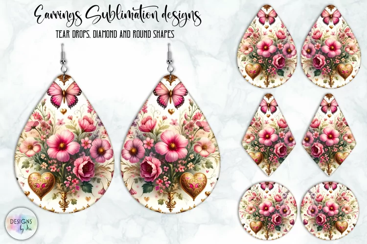 Vintage Flowers Earrings Design, Baroque Floral Earrings