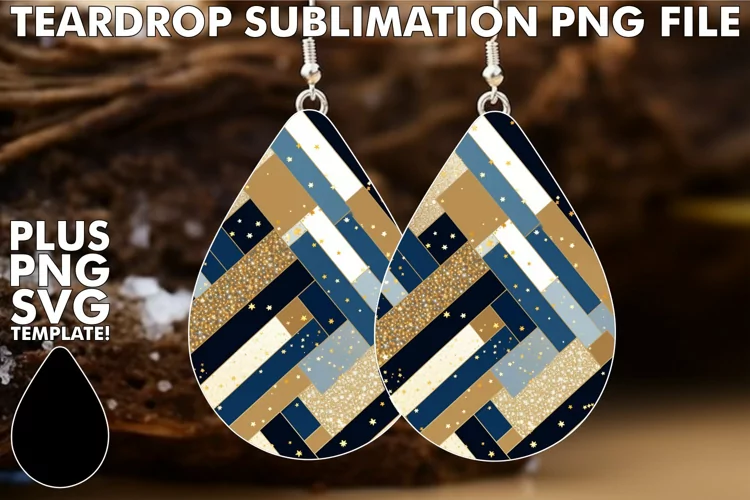 Teardrop Elegance: Glitter and Gold Dangles