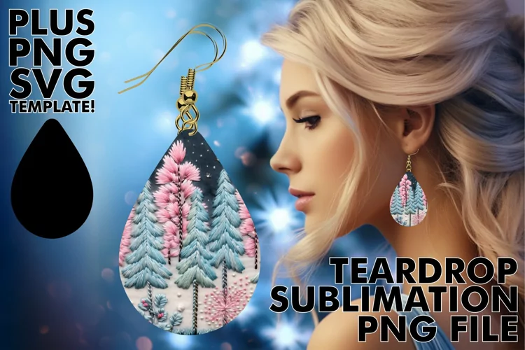 Glistening Forest Elegance: 3D Embroidered Earrings