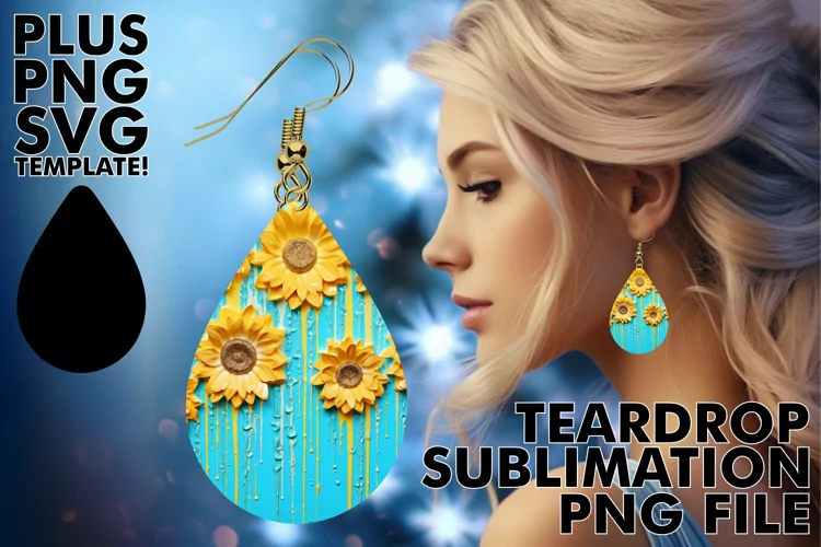 Sublimation Wonders: 3D Teardrop Earring Art