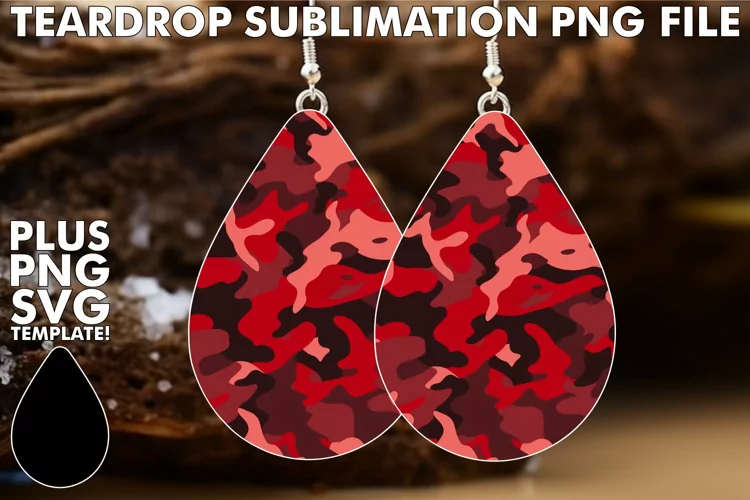 Ruby Red Sparkle Earring Sublimation