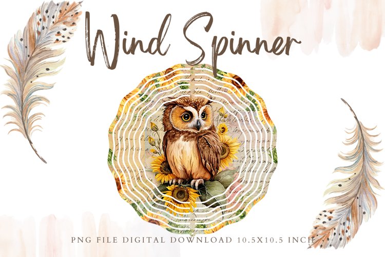 Owl Flower Wind Spinner Template Sublimation_21