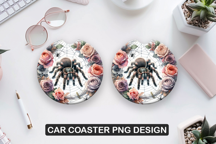 Tarantula Car Coaster Sublimation| Animal Coaster PNG