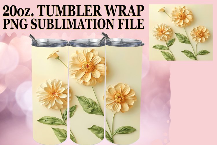White Bloom Tranquility: Sublimation 20oz Tumbler example image 1