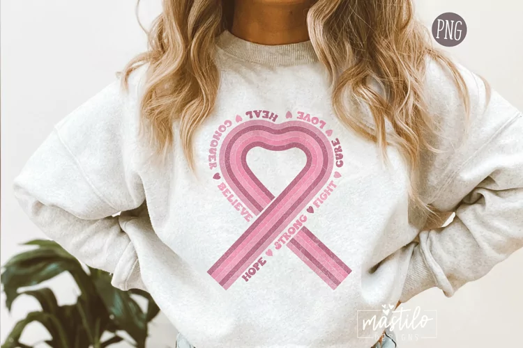 Breast Cancer Awareness Ribbon Png | Pink Ribbon Retro Png