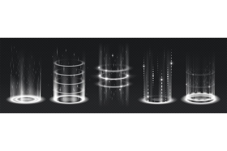 Level Up Effect. Realistic Teleportation Portal. Light Aura
