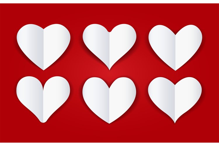 Cutout paper folded hearts example image 1