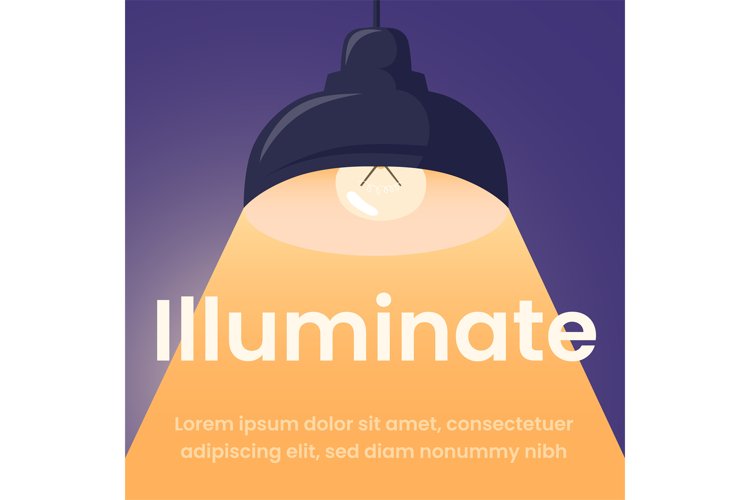 Spotlight banner concept. Lamp light with glowing electric l example image 1