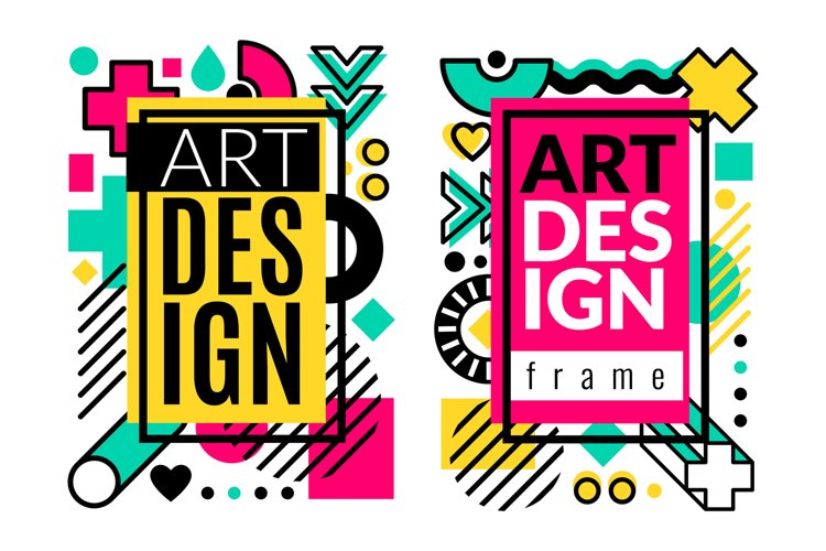 Frame memphis. Geometric elements. Graphic abstract. Minimal