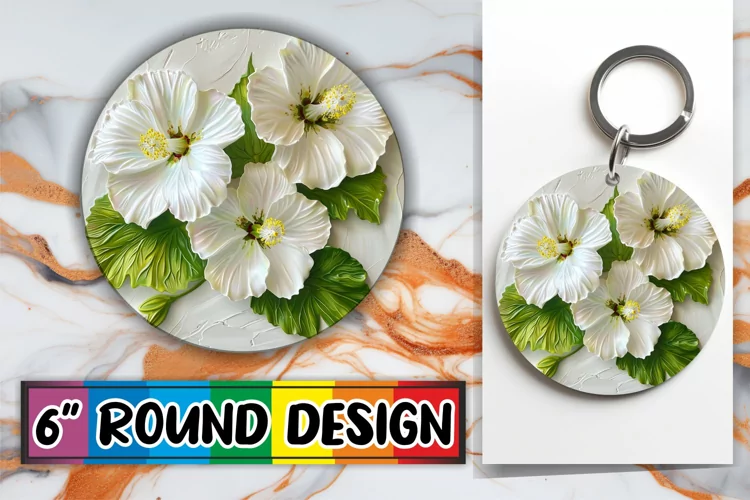 Blossom Elegance: 3D Circle Design Sublimation