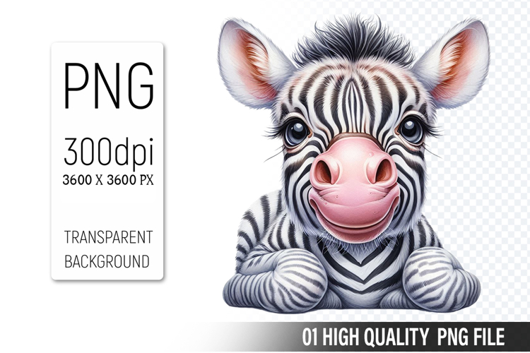 Cute Zebra, Animal Sublimation Clipart PNG