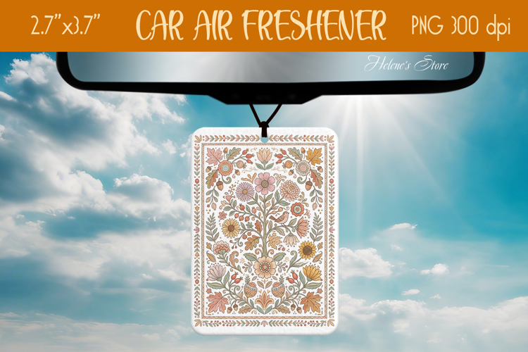 Fall Floral Pattern Air Freshener Car sublimating design png