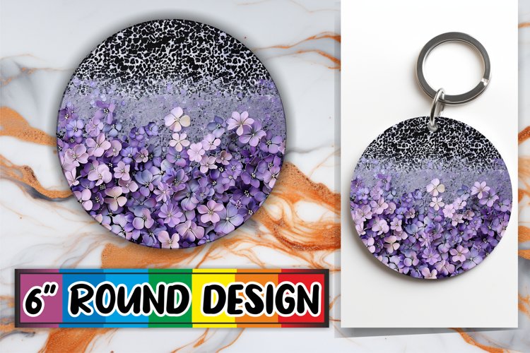Shimmering Petal Delight Sublimation : Keychain, Coaster
