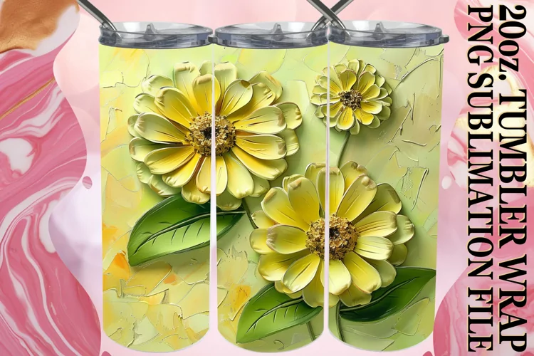 Blossom Radiance: Tumbler Wrap Sublimation