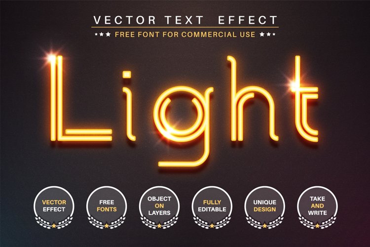 Glowing wire - editable text effect, font style example image 1