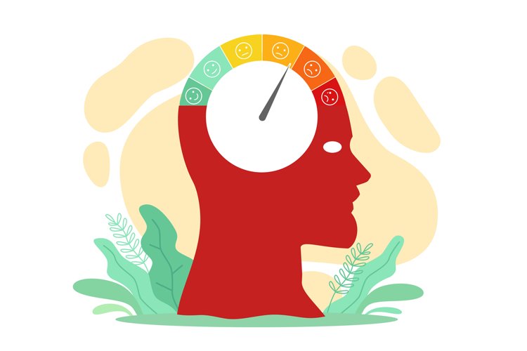 Emotional limit. Edge of psychological breakdown. Head with example image 1