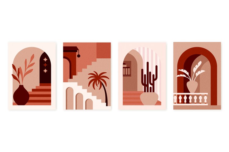 Bohemian style print. Contemporary art, wall aesthetic poste