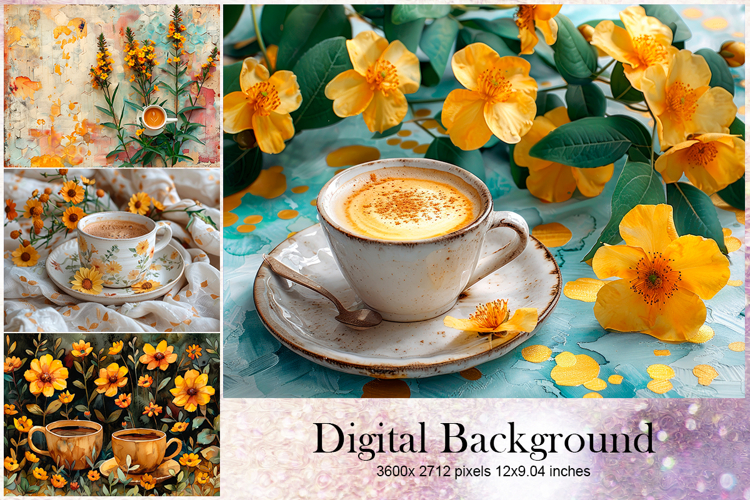 Flower Background Wallpaper Backdrop Wallart_212