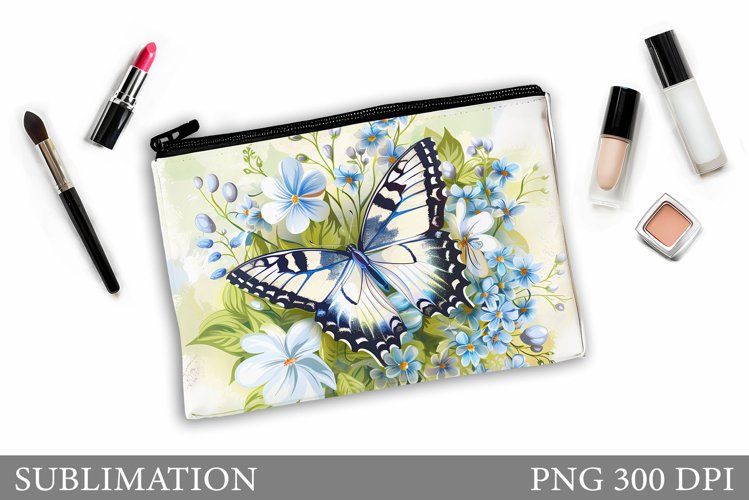 Butterfly Makeup Bag Design. Butterflly Sublimation example image 1