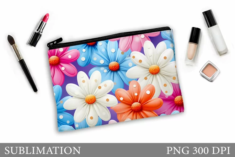 Daisy Flowers Makeup Bag. Flowers Makeup Bag Design