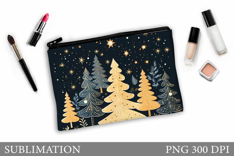 Christmas Tree Makeup Bag. Christmas Makeup Bag Design example image 1