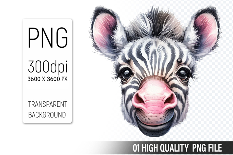 Cute Zebra, Animal Sublimation Clipart PNG