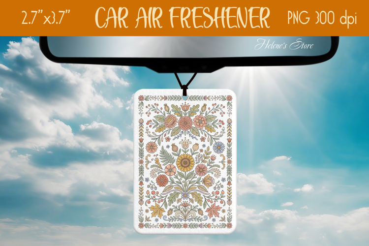 Fall Floral Pattern Air Freshener Car sublimating design png